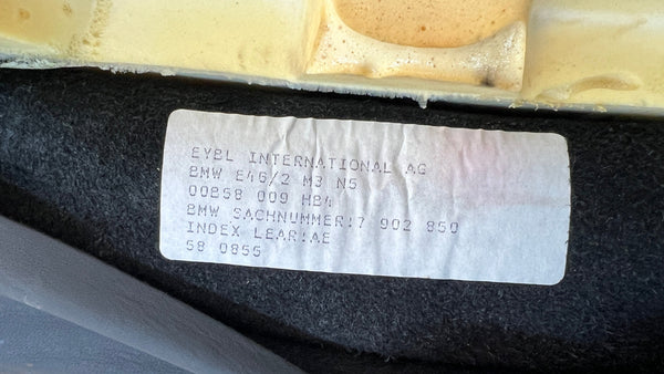 BMW E46 M3 Coupe Rear Bench Seat Black Nappa Leather 7902850