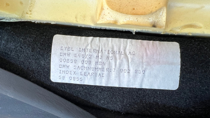 BMW E46 M3 Coupe Rear Bench Seat Black Nappa Leather 7902850