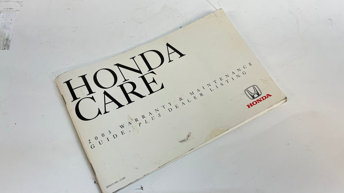 2003 Honda EP3 Civic SiR Owners Manual