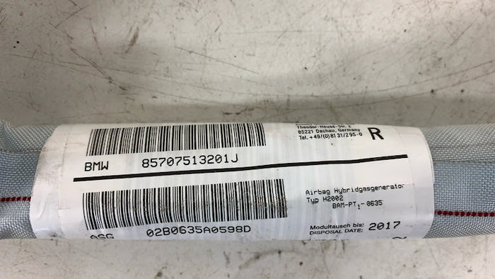 BMW E46 M3 330ci 323ci 328ci 325ci Coupe Right/Passenger Side Roof Curtain Airbag 72127495450