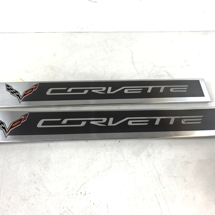2015 Chevrolet Corvette C7 Door Sill Scuff Entry Trim Pair Set 22789326