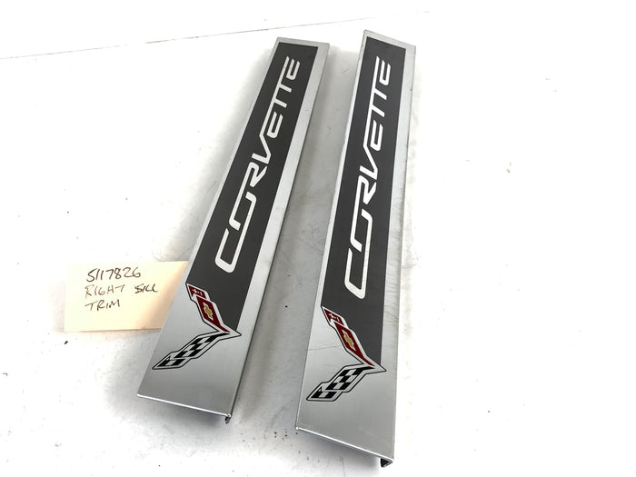 2015 Chevrolet Corvette C7 Door Sill Scuff Entry Trim Pair Set 22789326