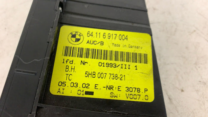 BMW E46 330ci 328ci 325ci 323ci HVAC Climate Control Panel Buttons 6917004