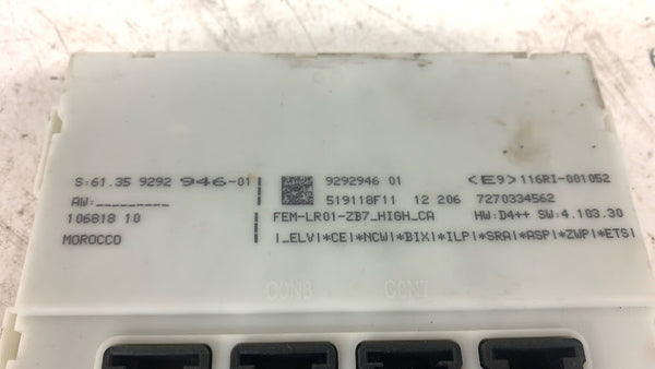 BMW F30 335xi N55 Front Electronic Module/FEM/Body Control Module 9292946