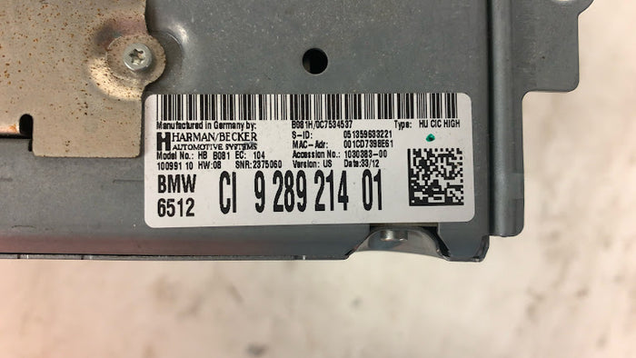 BMW F30 3 Series iDrive/Navigation Headunit 9289214