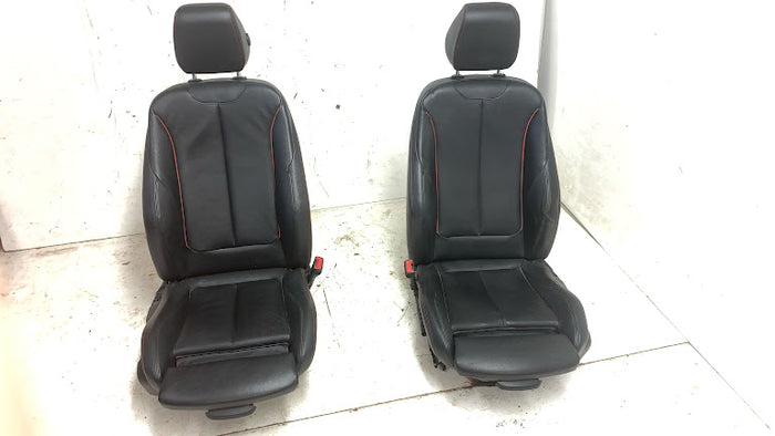 BMW F30 F31 3 Series Black Leather Front Sport Seats W/Red Accents