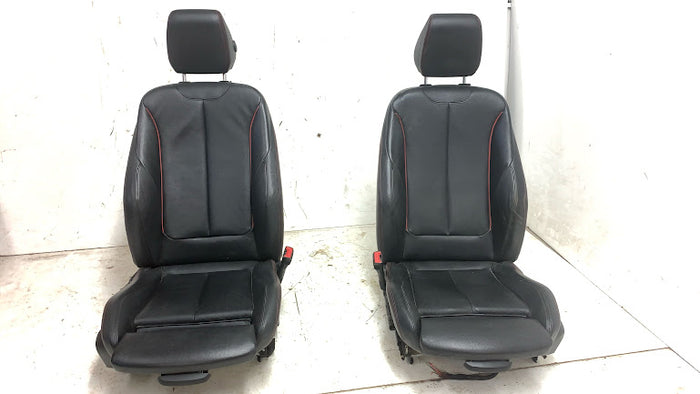 BMW F30 F31 3 Series Black Leather Front Sport Seats W/Red Accents