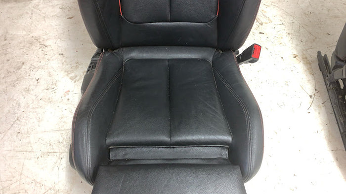 BMW F30 F31 3 Series Black Leather Front Sport Seats W/Red Accents