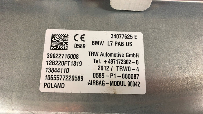 BMW F30 F31 F32 F33 F34 F36 4 & 3 Series Right/Passenger Side Dashboard Airbag 34077625