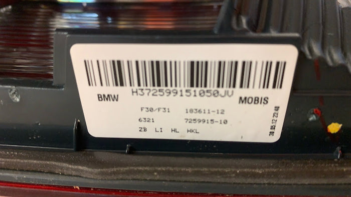 BMW F30 F31 3 Series/F80 M3 Pre-LCI Left/Driver Side Inner Trunk Tail Light 7259915 *DAMAGED*