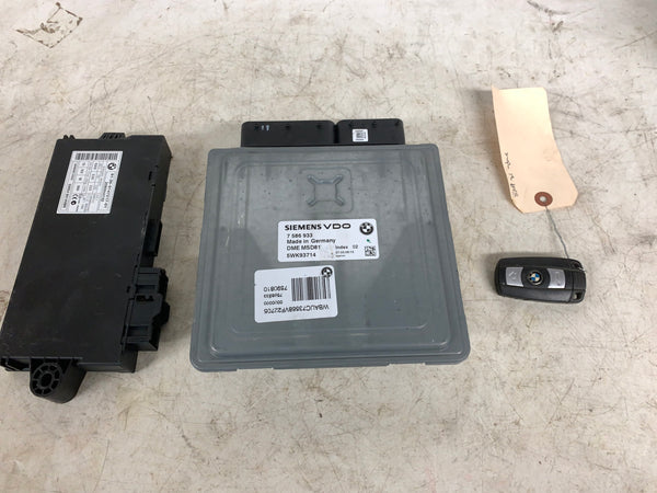 BMW E82 E88 135i N54 MSD81 DME/ECU W/CAS3 Module & Key Fob Set 7586933/9147217