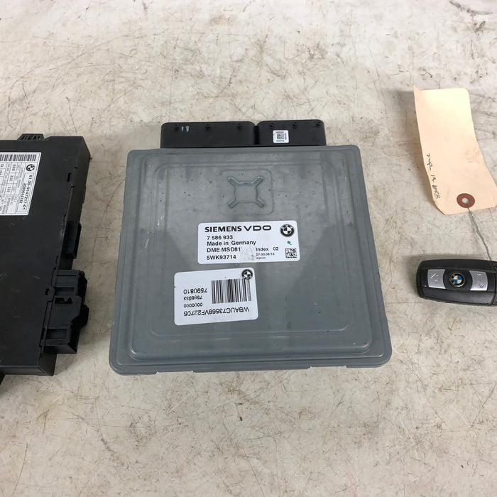 BMW E82 E88 135i N54 MSD81 DME/ECU W/CAS3 Module & Key Fob Set 7586933/9147217