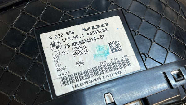 BMW F30 F31 328dx 328d N47 Diesel Head Up Display/HUD Gauge Cluster KPH 6834514