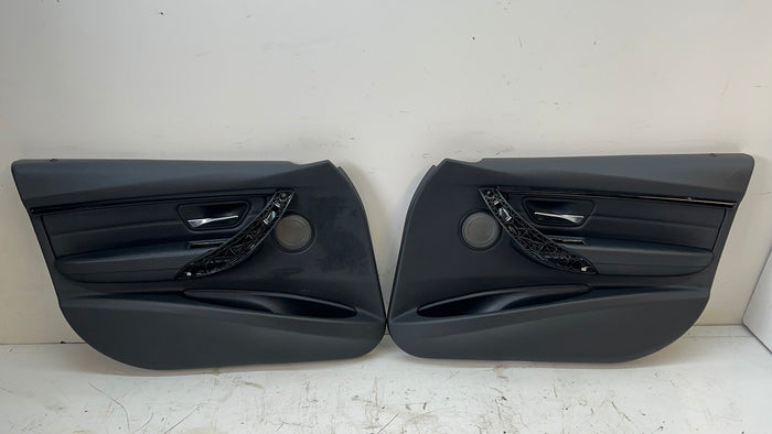 BMW F30 F31 3 Series Black Leather Door Panels/Cards Set