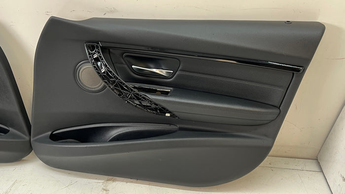 BMW F30 F31 3 Series Black Leather Door Panels/Cards Set