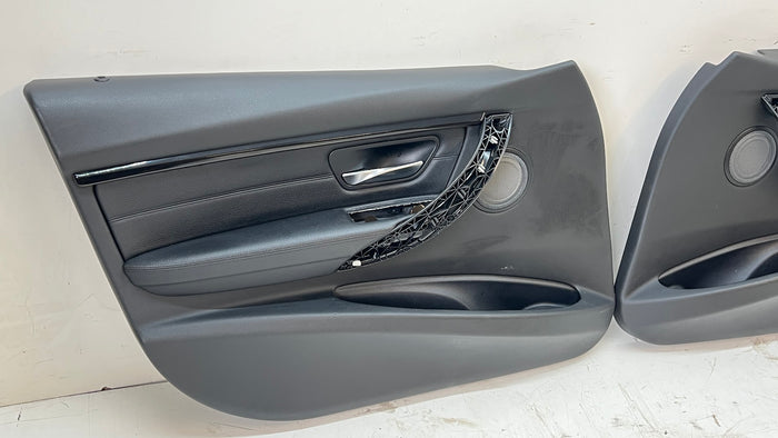 BMW F30 F31 3 Series Black Leather Door Panels/Cards Set