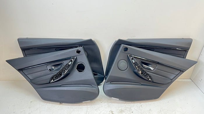 BMW F30 F31 3 Series Black Leather Door Panels/Cards Set