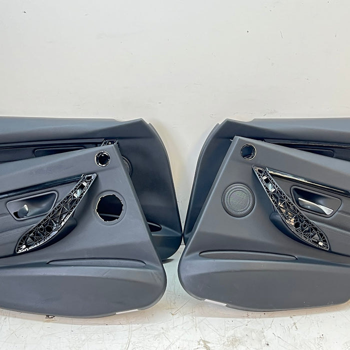 BMW F30 F31 3 Series Black Leather Door Panels/Cards Set