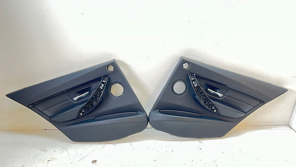 BMW F30 F31 3 Series Black Leather Door Panels/Cards Set