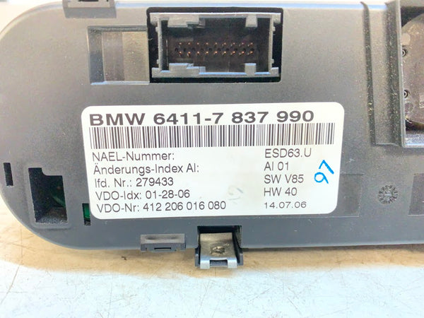 BMW E85/E86 Z4 M Roadster/M Coupe HVAC Climate Control Panel Buttons 64117837990
