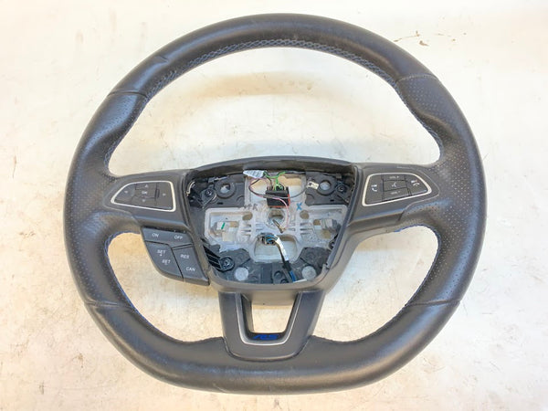 Ford MK3 Focus RS Flat Bottom Leather Steering Wheel W/Blue Stitching