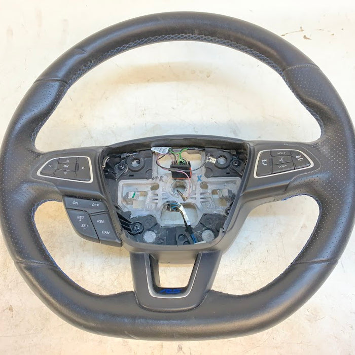 Ford MK3 Focus RS Flat Bottom Leather Steering Wheel W/Blue Stitching