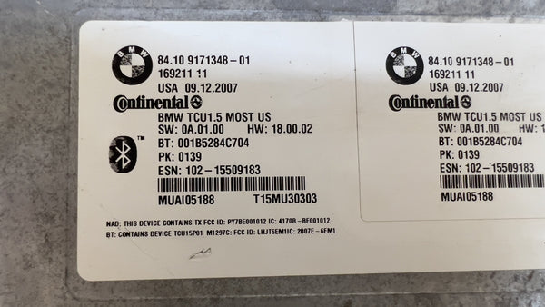 BMW E90 E91 E92 E93 335i 335xi Bluetooth Telematics Control Module 9171348