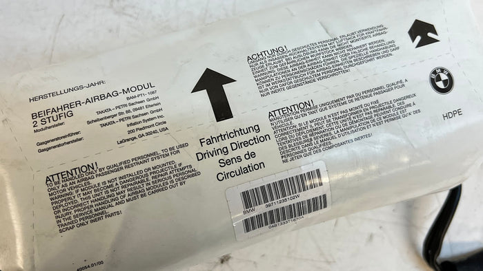 BMW E46 M3 330i 328i 325i 323i 320i Right/Passenger Side Dashboard Airbag 72126998950