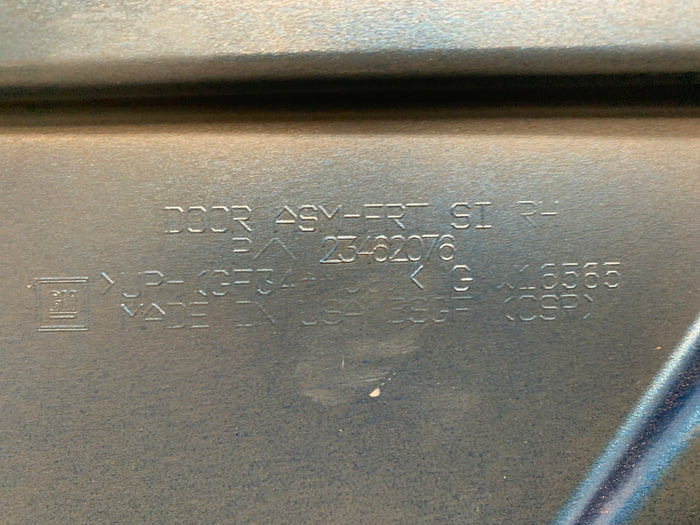 Chevrolet C7 Corvette Right/Passenger Side Door Laguna Blue Tintcoat (G7H) 23462076 *DAMAGED*
