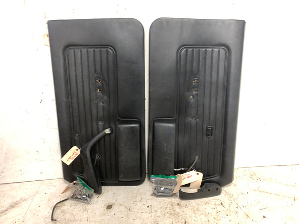 BMW E21 320i Front Door Panel Black Leather Set Left Right 51411886176