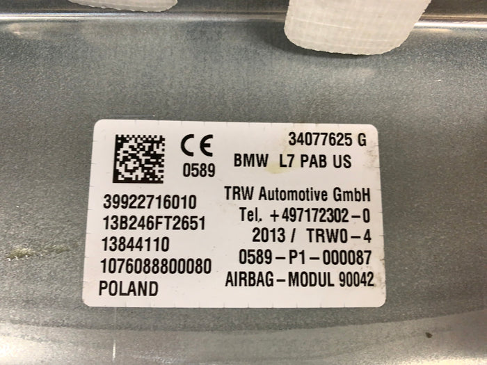 BMW F30 F31 F32 F33 F34 F36 3 & 4 Series Right/Passenger Side Dashboard Airbag 34077625