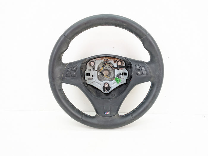 BMW E92 E90 E93 M3 Manual Leather Steering Wheel W/O Paddles 2283732 *DAMAGED*