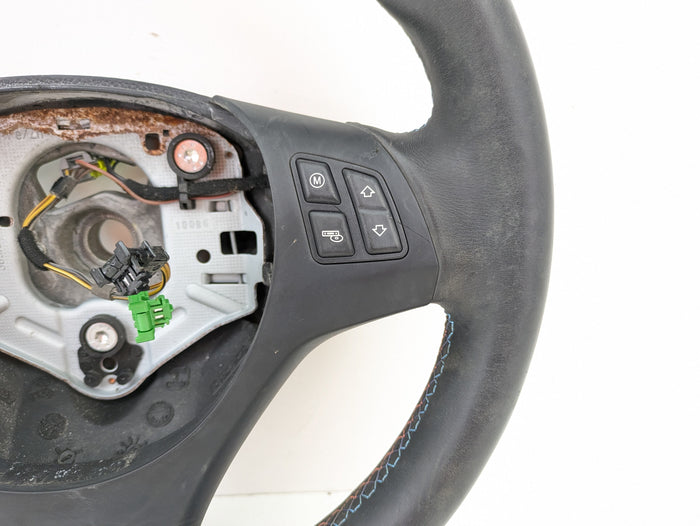 BMW E92 E90 E93 M3 Manual Leather Steering Wheel W/O Paddles 2283732 *DAMAGED*