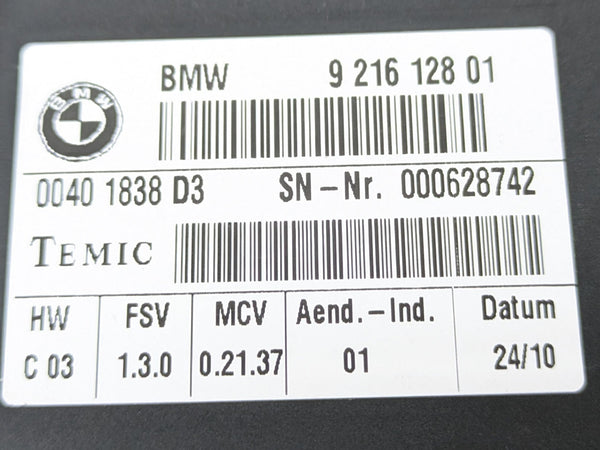 BMW E92 M3 Left/Right Seat Belt Extender Control Module 9216128