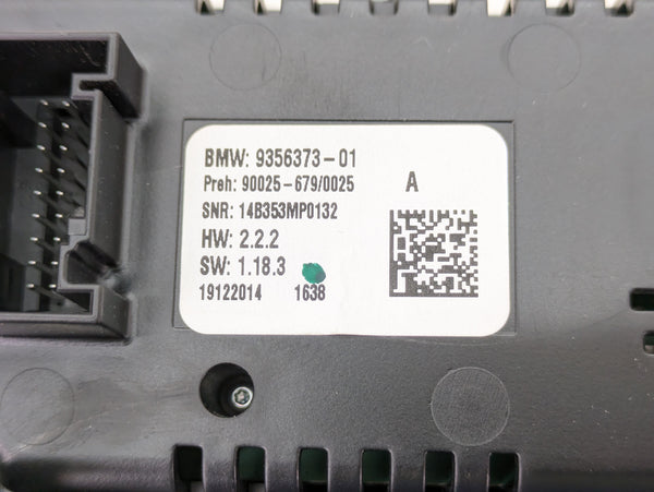 BMW F15 X5/F16 X6 35ix HVAC Climate Control Panel & Radio Buttons 9356373