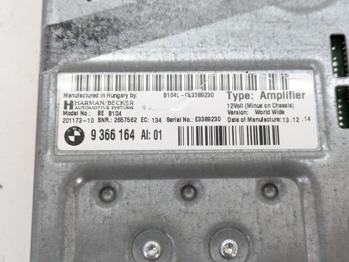 BMW F15 X5/F16 X6 35iX Harman Kardon Audio Amplifier 9366164