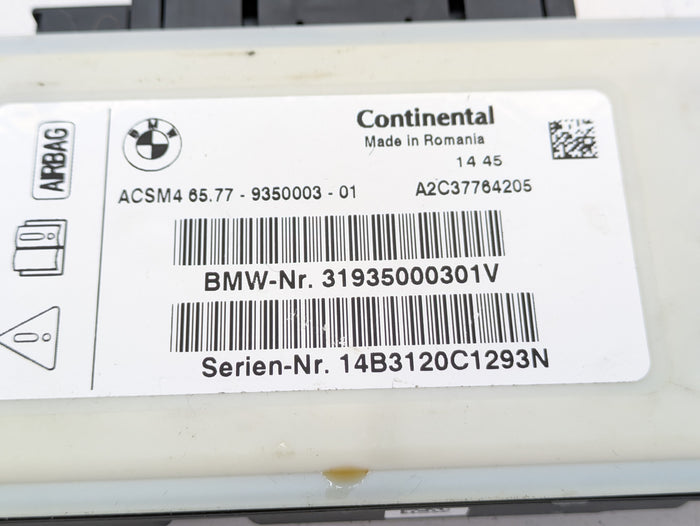 BMW F15 X5/F16 X6 35iX Airbag Control Unit Module 9350003 *NOTE*