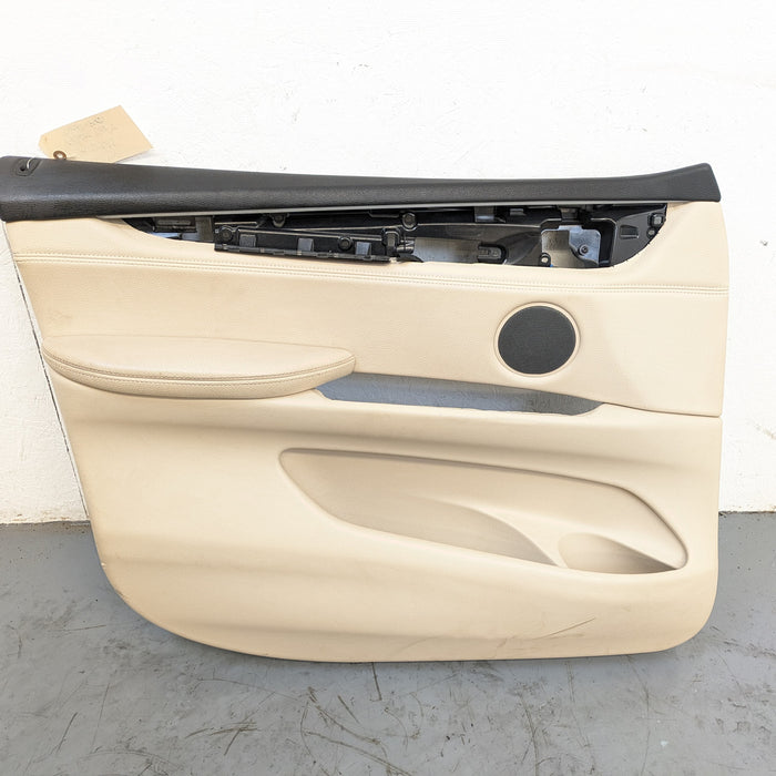 BMW F15 X5 35iX Left/Driver Side Front Canberra Beige Door Panel Card 7292115/51417369937