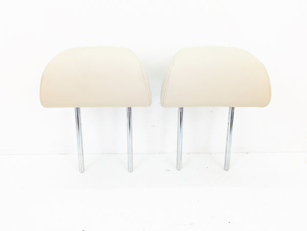 BMW F15 X5 35iX Rear Seat Left/Right Beige Leather Headrest Set