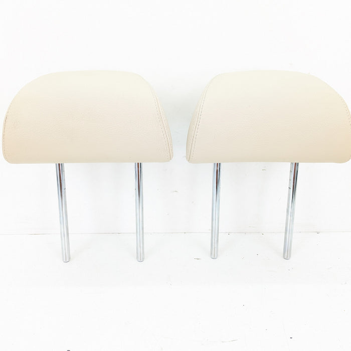 BMW F15 X5 35iX Rear Seat Left/Right Beige Leather Headrest Set