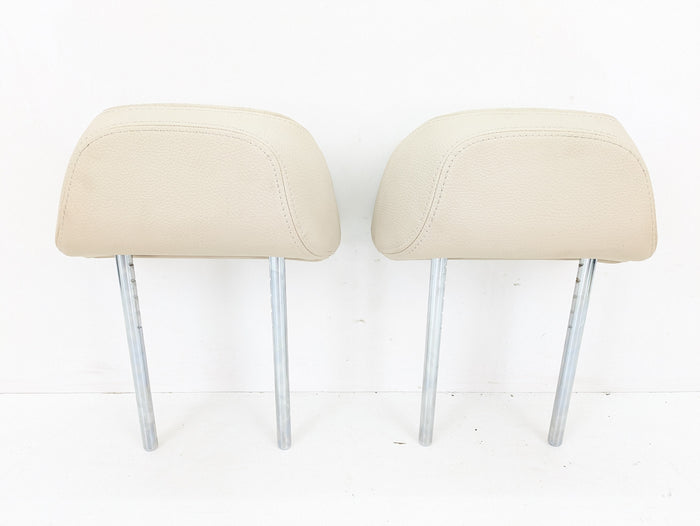 BMW F15 X5 35iX Rear Seat Left/Right Beige Leather Headrest Set