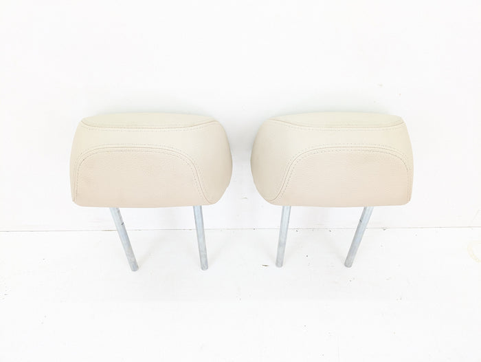 BMW F15 X5 35iX Rear Seat Left/Right Beige Leather Headrest Set