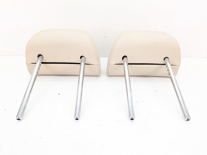 BMW F15 X5 35iX Rear Seat Left/Right Beige Leather Headrest Set
