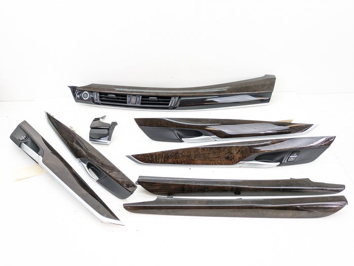 BMW F15 X5 35iX Poplar Grain Fine Wood Interior Dashboard/Door/Center Console Trim Set