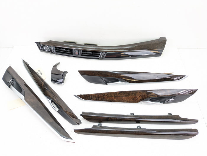 BMW F15 X5 35iX Poplar Grain Fine Wood Interior Dashboard/Door/Center Console Trim Set