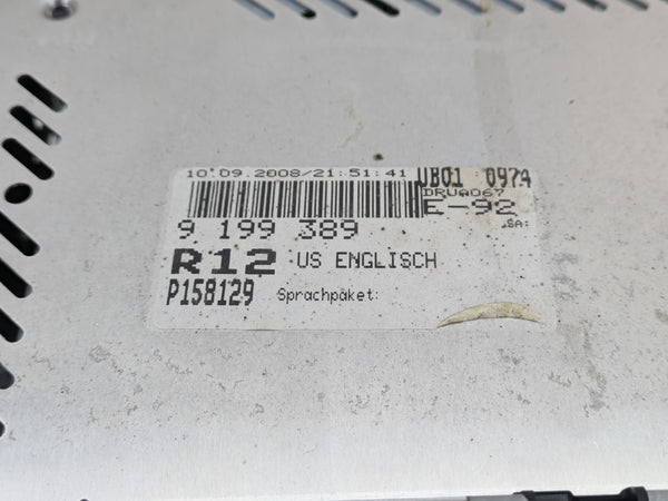 BMW E92 E90 E91 E93 335i 328i Headunit/Radio/CD Player 9199389