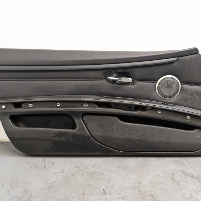 BMW E92 E93 335i 328i Left/Driver Side Front Black Leather Door Panel Card 51417154587