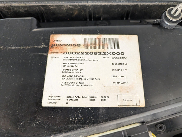BMW E92 E93 335i 328i Left/Driver Side Front Black Leather Door Panel Card 51417154587