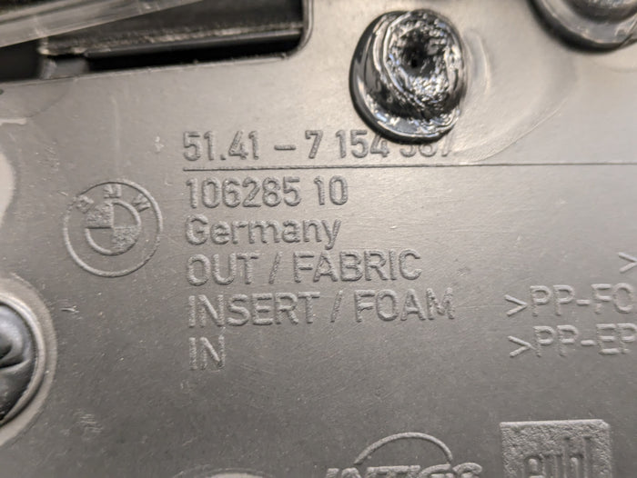 BMW E92 E93 335i 328i Right/Passenger Side Front Black Leather Door Panel Card 51417154587