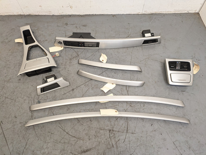 BMW E92 335i 328i Brushed Aluminum Non-iDrive Interior Trim Set